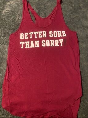 PINK Victoria's Secret Deep Red 'Better Sore Than Sorry' Racerback Tank